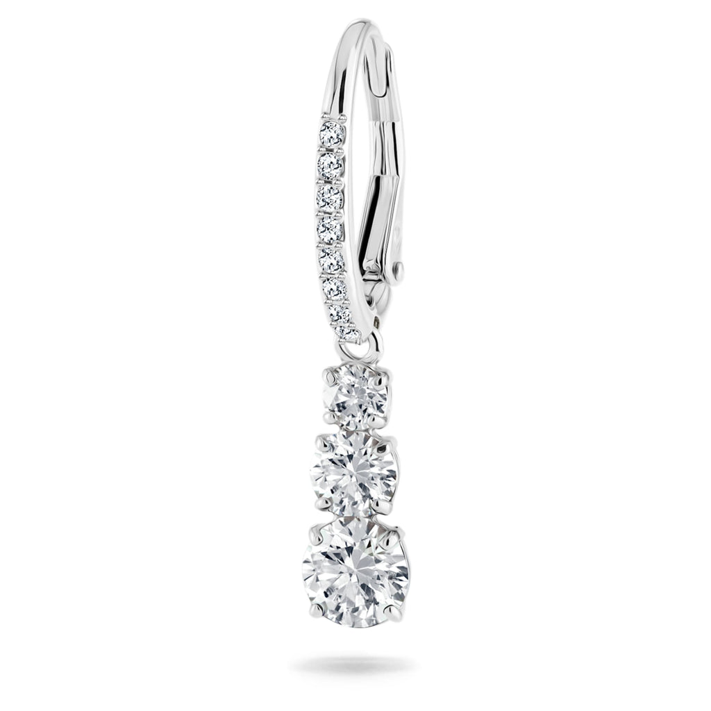 Swarovski Stilla Attract hoop earrings Round cut, White, Rhodium plated
