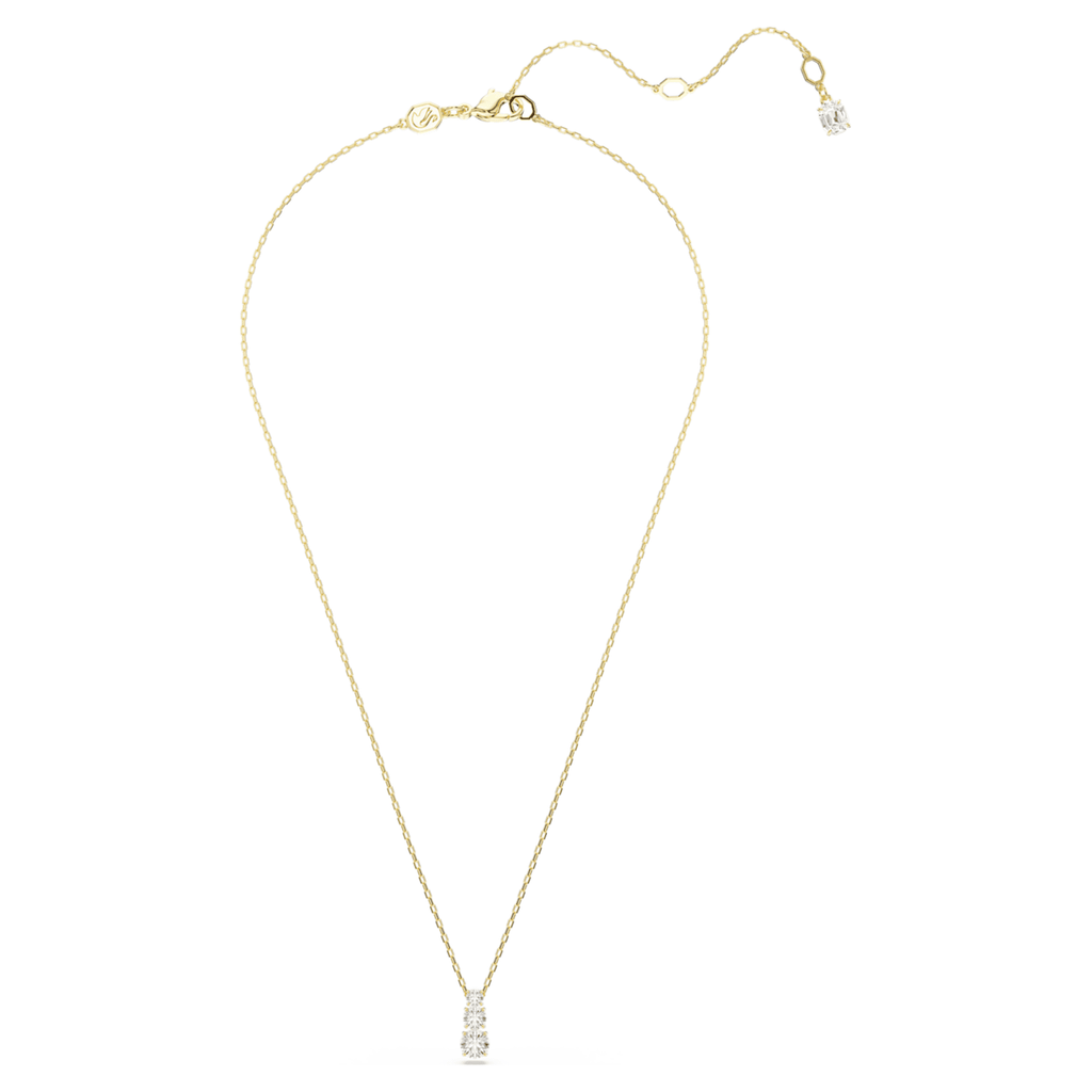 Swarovski Stilla Attract pendant Round cut, White, 18K gold finish