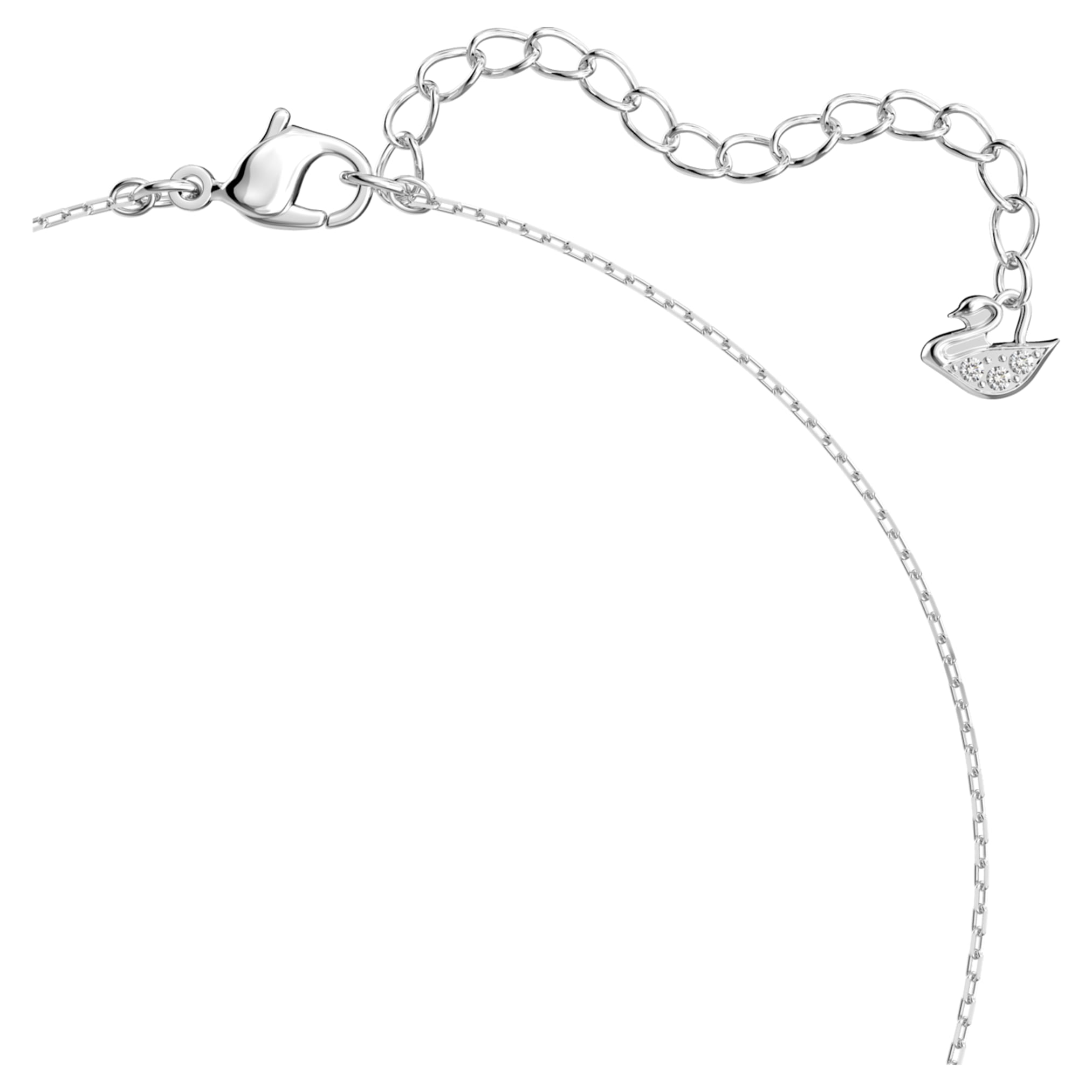Swarovski Stilla Attract pendant Round cut, White, Rhodium plated