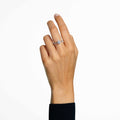 Swarovski Stilla cocktail ring Round cut, Pavé, White, 18K rose gold finish