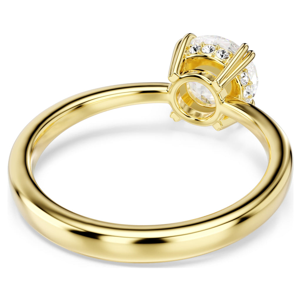 Swarovski Stilla cocktail ring Round cut, White, 18K gold finish
