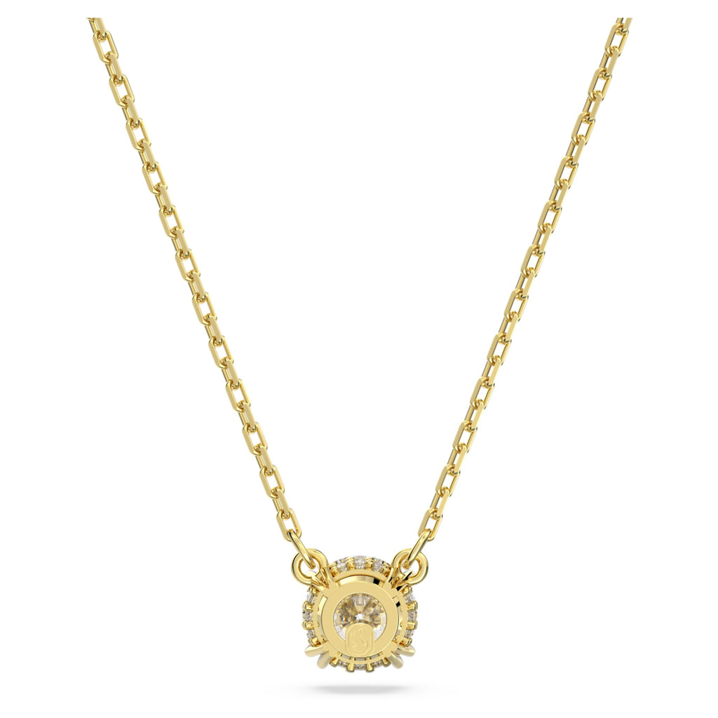 Swarovski Stilla pendant Round cut, White, 18K gold finish