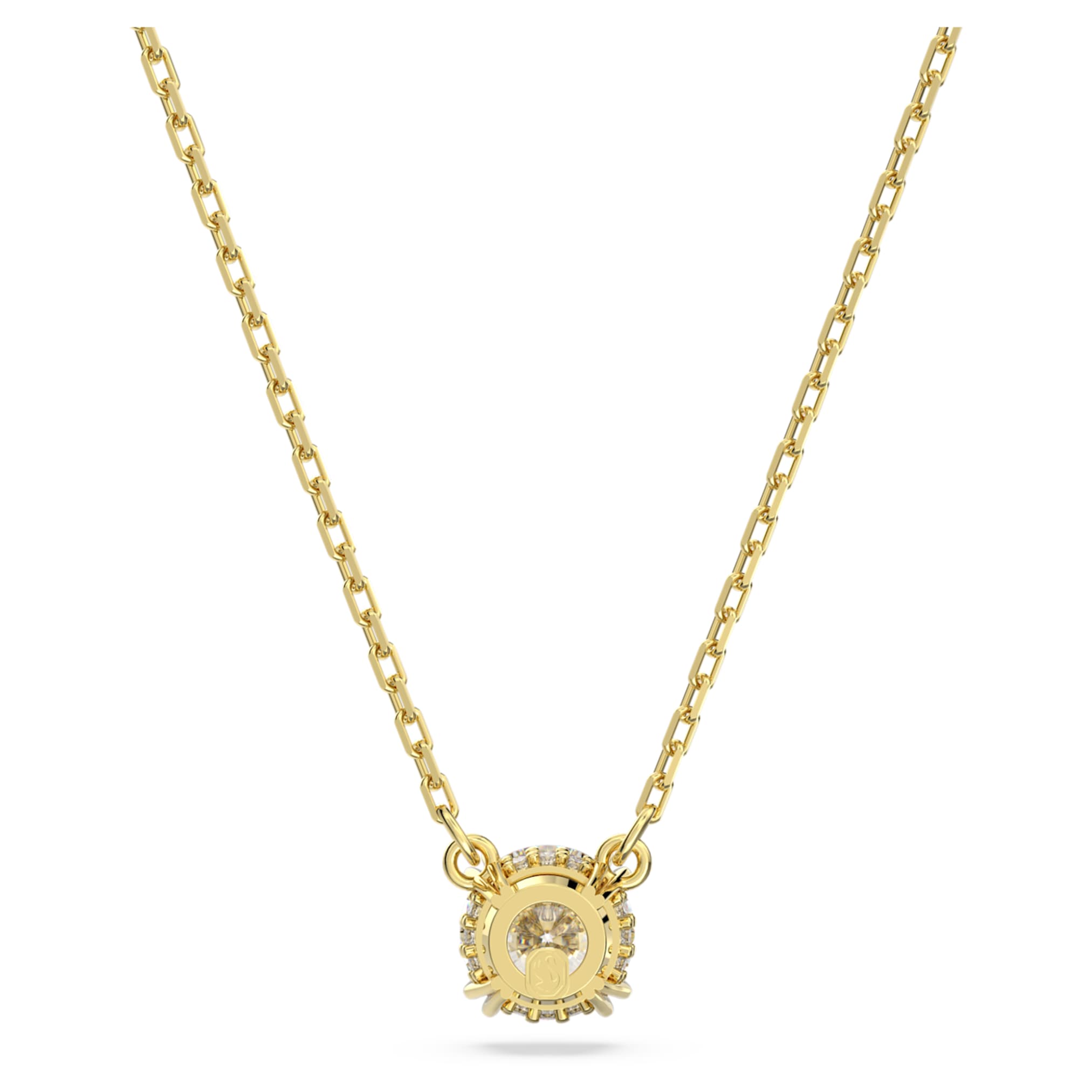 Swarovski Stilla pendant Round cut, White, 18K gold finish