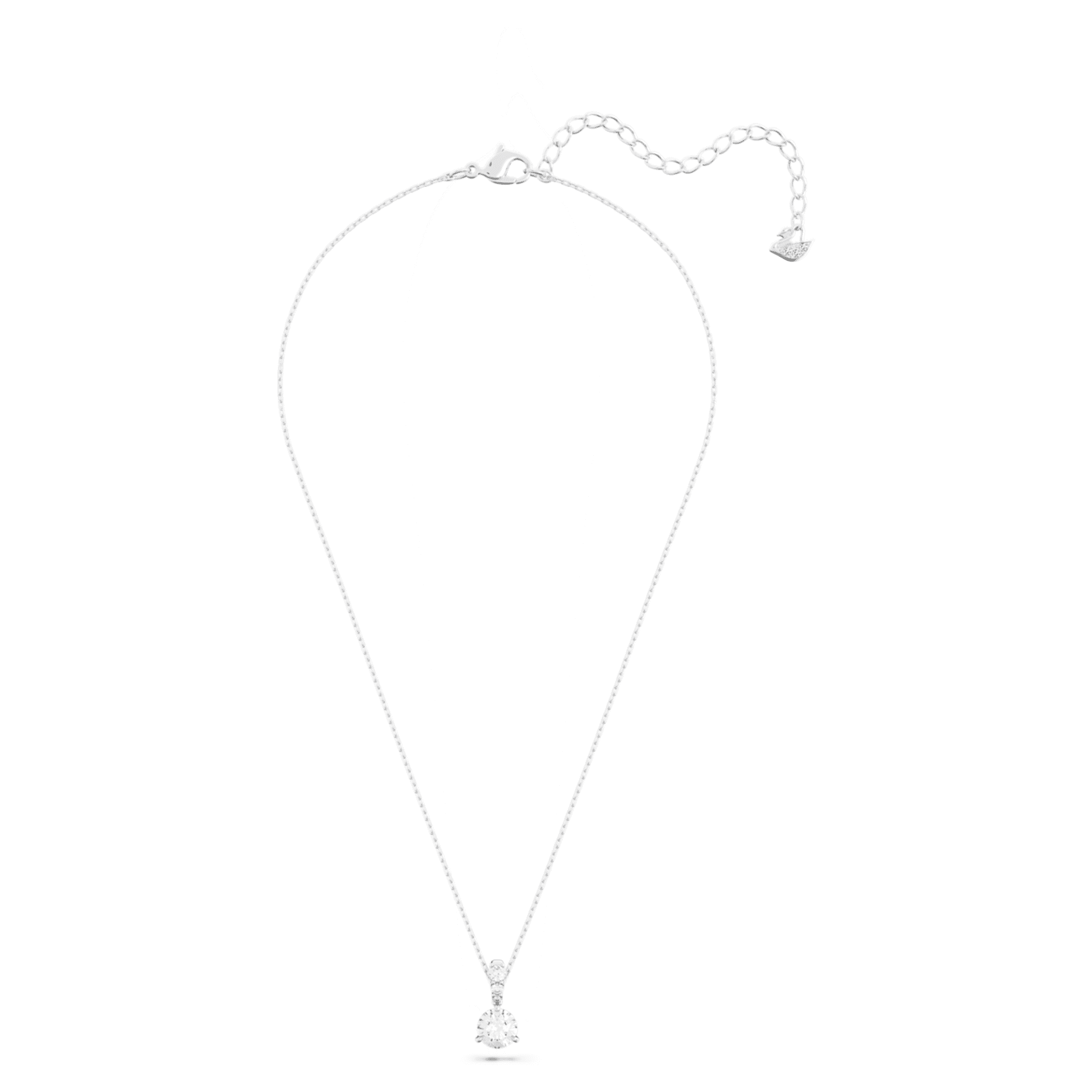 Swarovski Stilla pendant Round cut, White, Rhodium plated