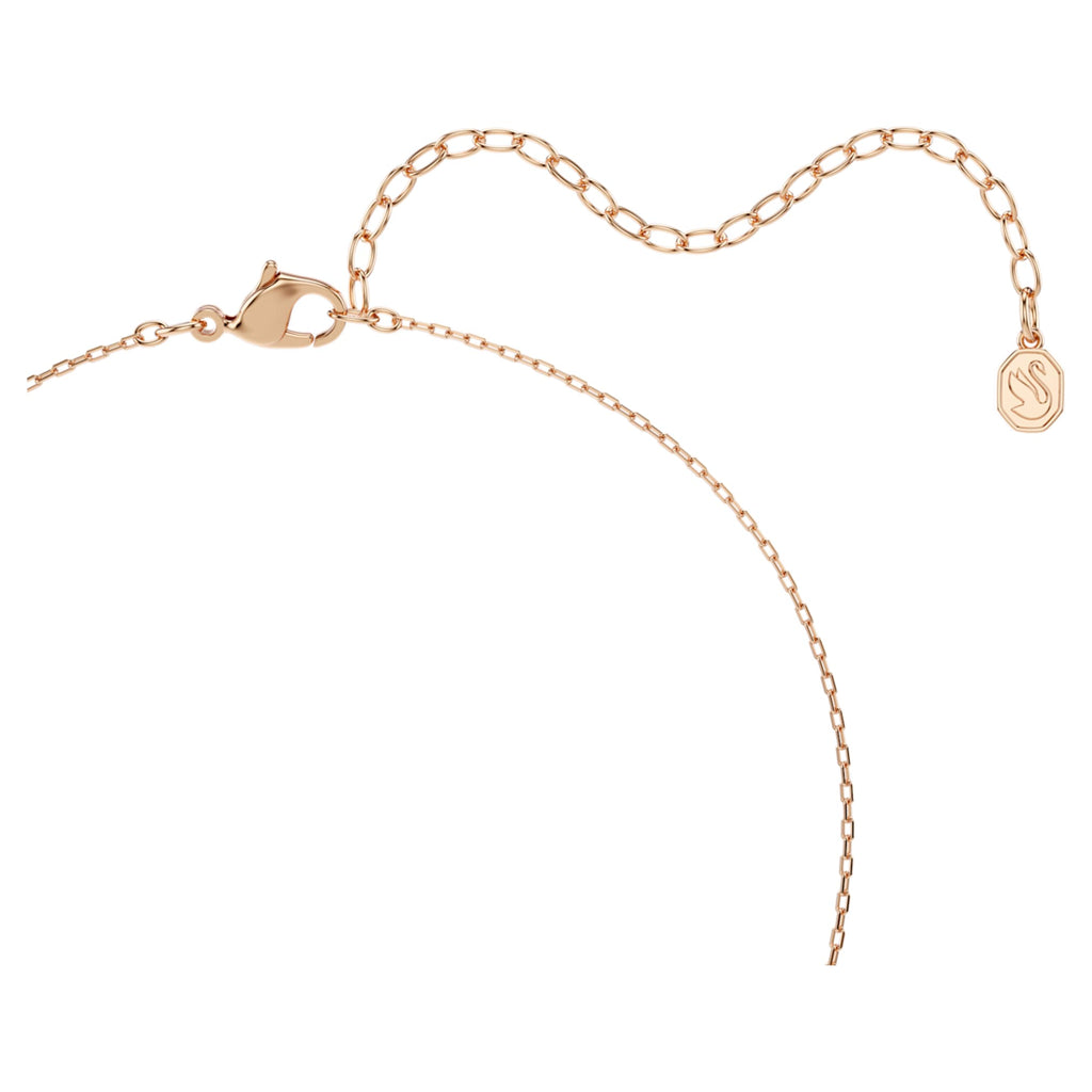 Swarovski Stilla pendant Square cut, Pink, 18K rose gold finish