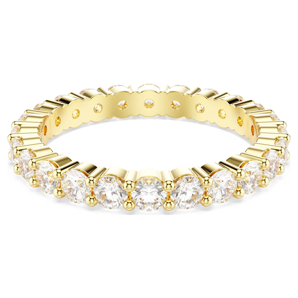 Swarovski Stilla ring Set (2), Round cut, White, 18K gold finish