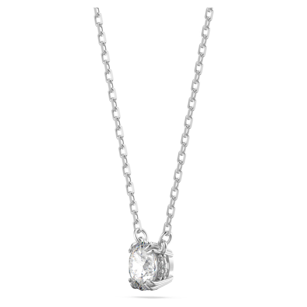 Swarovski Stilla set Round cut, White, Rhodium plated