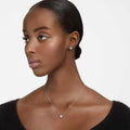 Swarovski Stilla set Round cut, White, Rhodium plated
