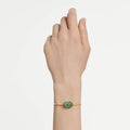 Swarovski Sublima bangle Octagon cut, Green, 18K gold finish