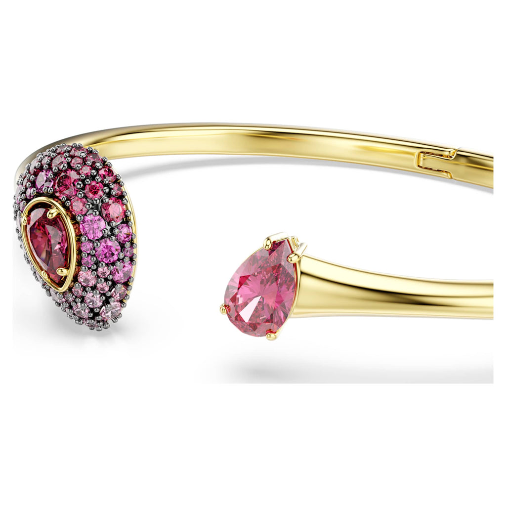 Swarovski Sublima bangle Pear cut, Red, 18K gold finish