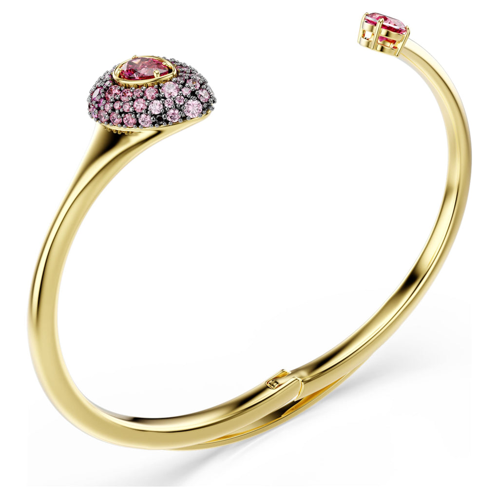 Swarovski Sublima bangle Pear cut, Red, 18K gold finish