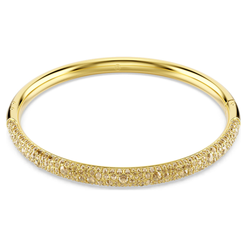 Swarovski Sublima bangle Snow pavé, Gold tone, 18K gold finish