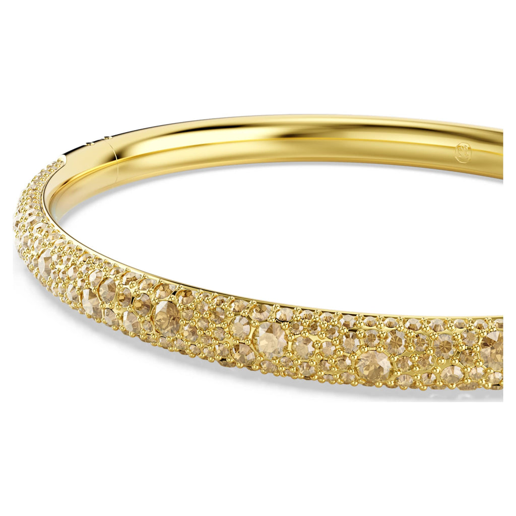 Swarovski Sublima bangle Snow pavé, Gold tone, 18K gold finish