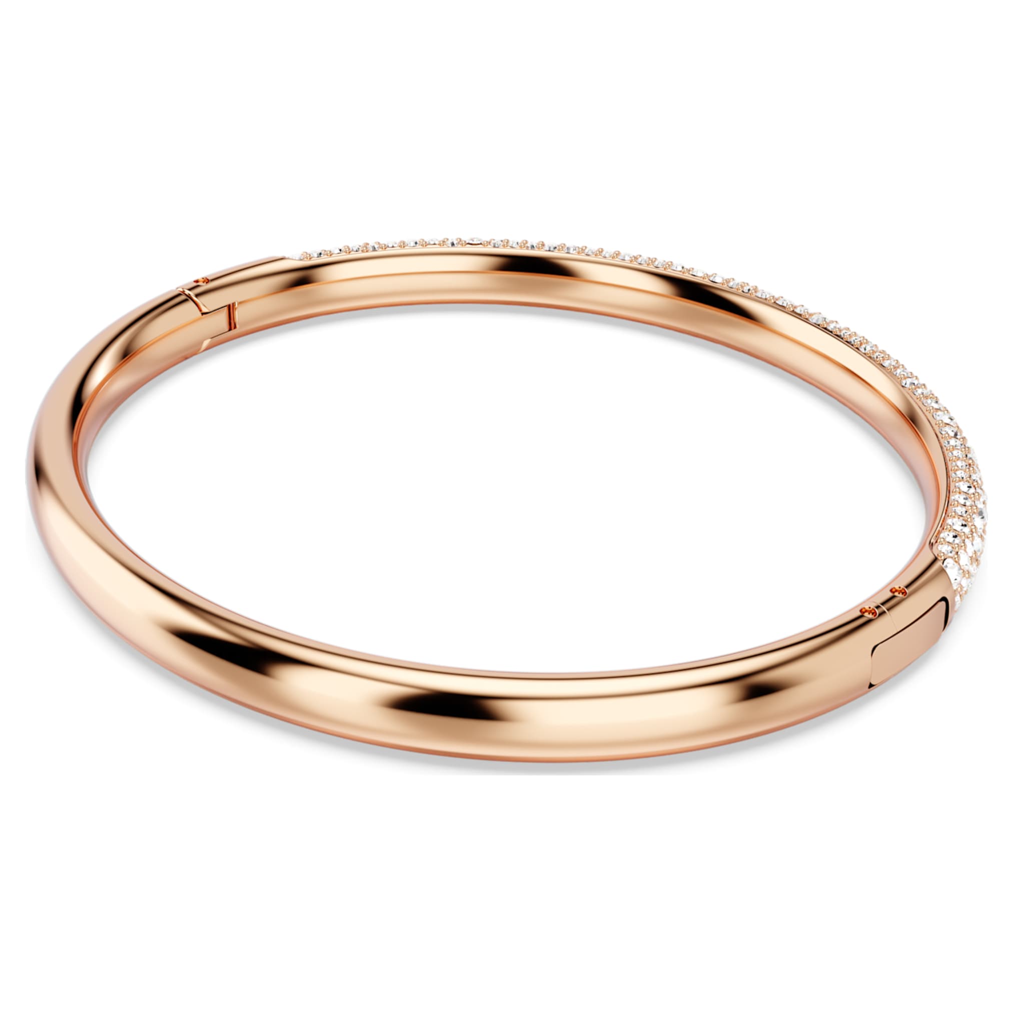 Swarovski Sublima bangle Snow pavé, White, 18K rose gold finish