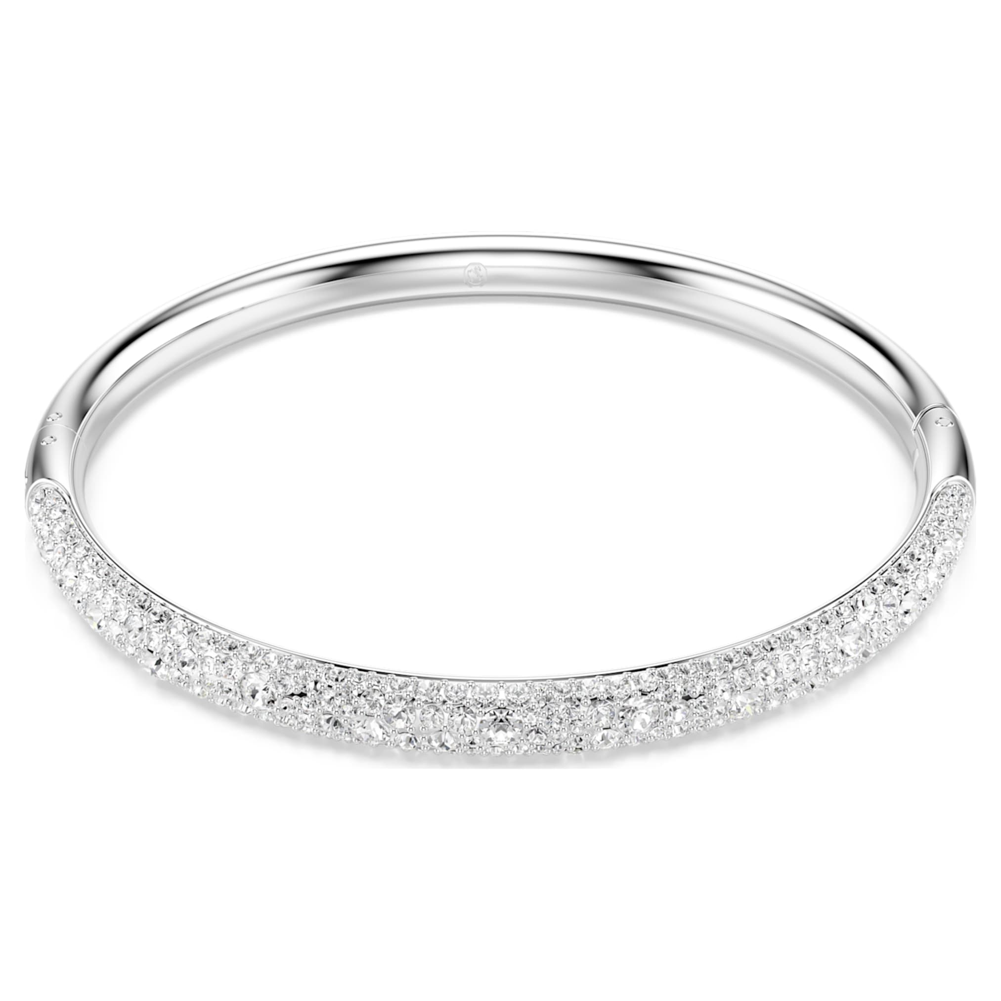 Swarovski Sublima bangle Snow pavé, White, Rhodium plated
