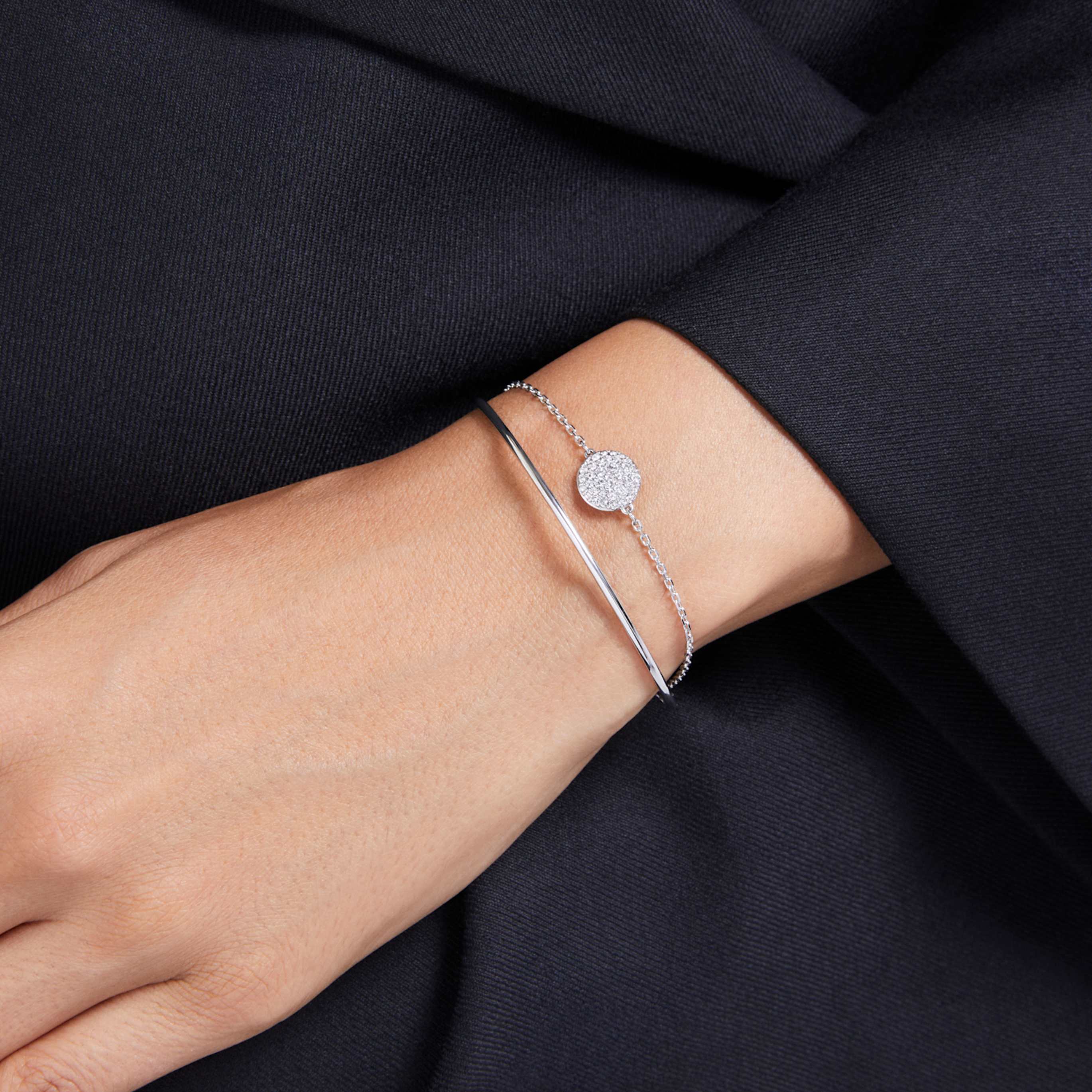 Swarovski Sublima bangle White, Rhodium plated