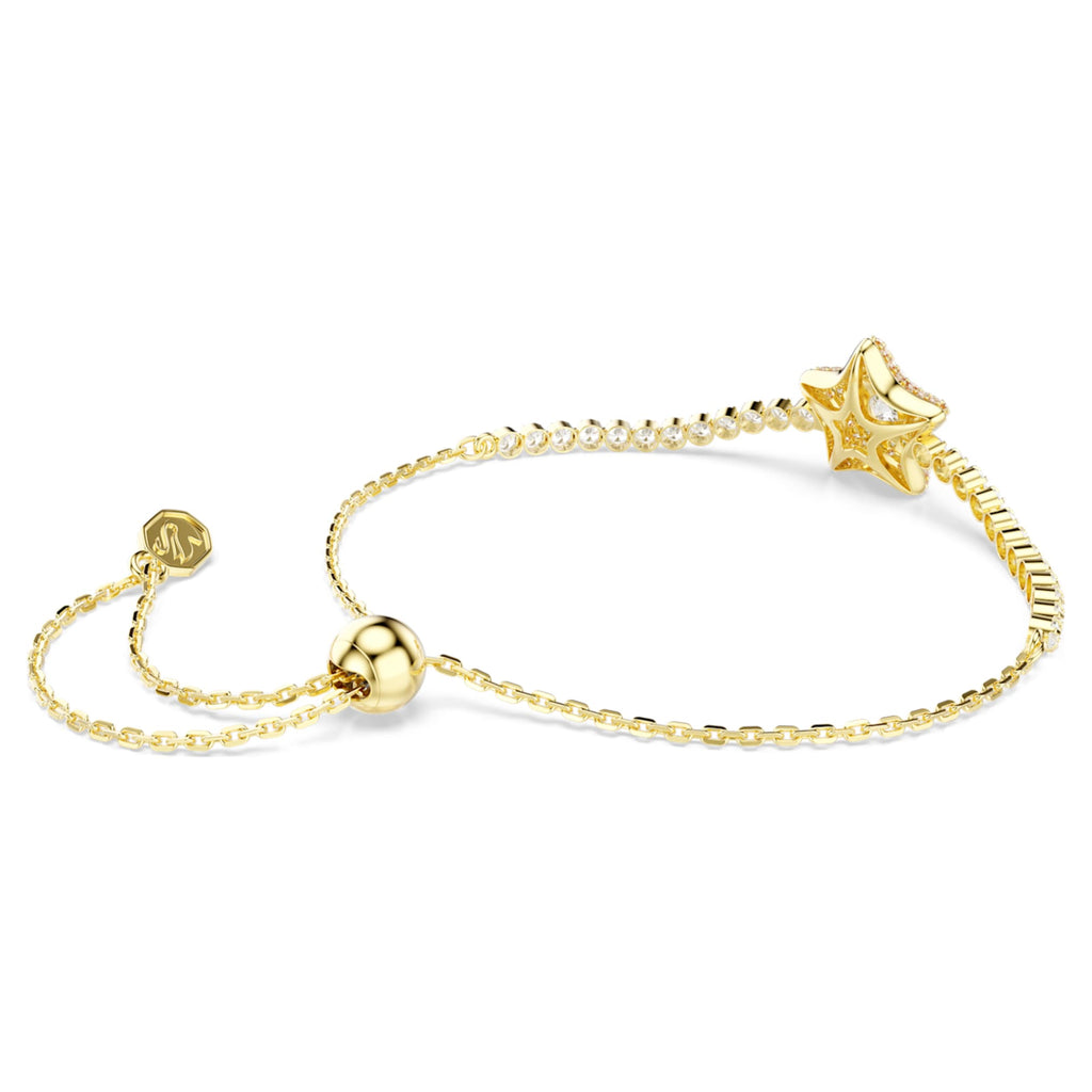 Swarovski Sublima bracelet Round cut, Star, Multicolored, 18K gold finish