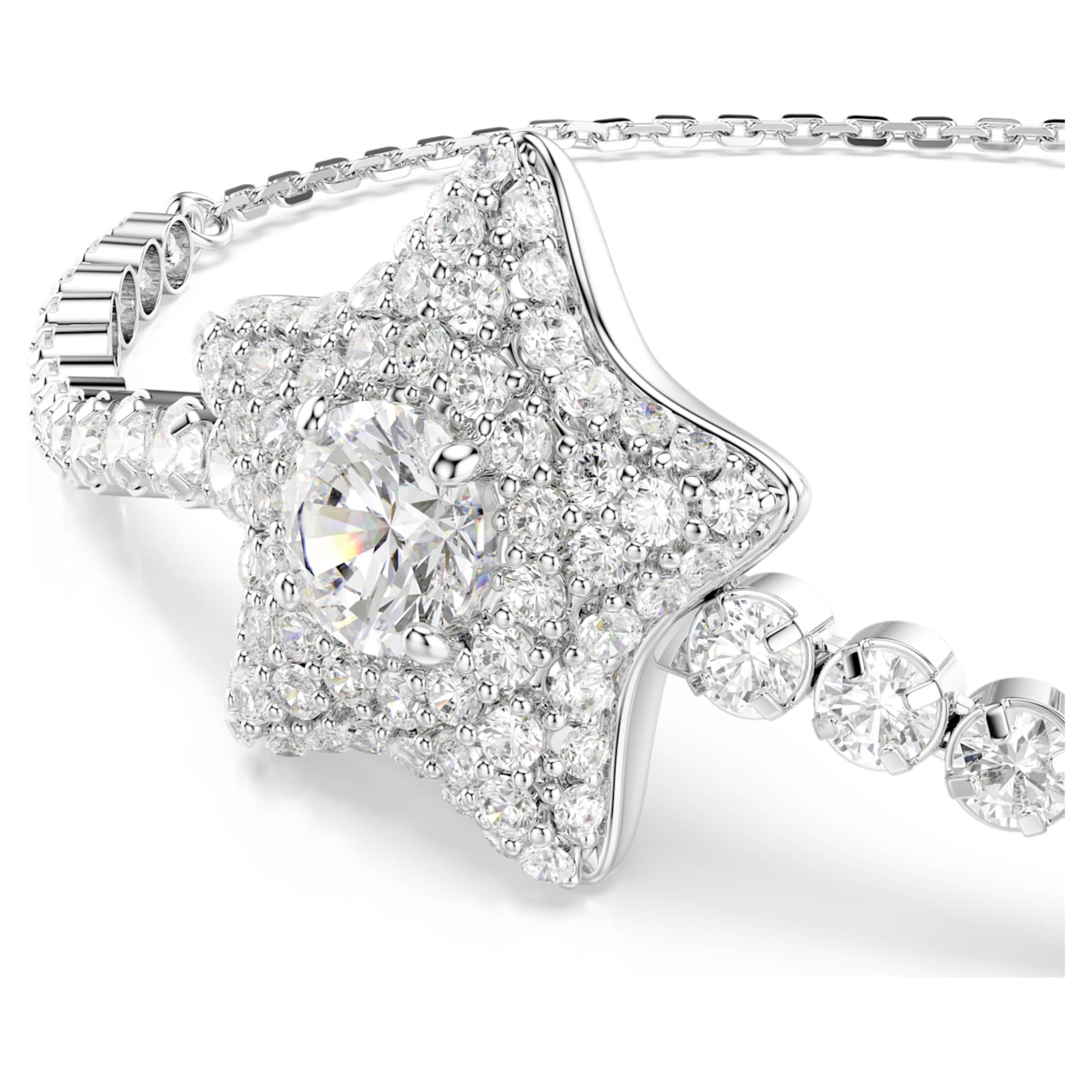Swarovski Sublima bracelet Round cut, Star, White, Rhodium plated