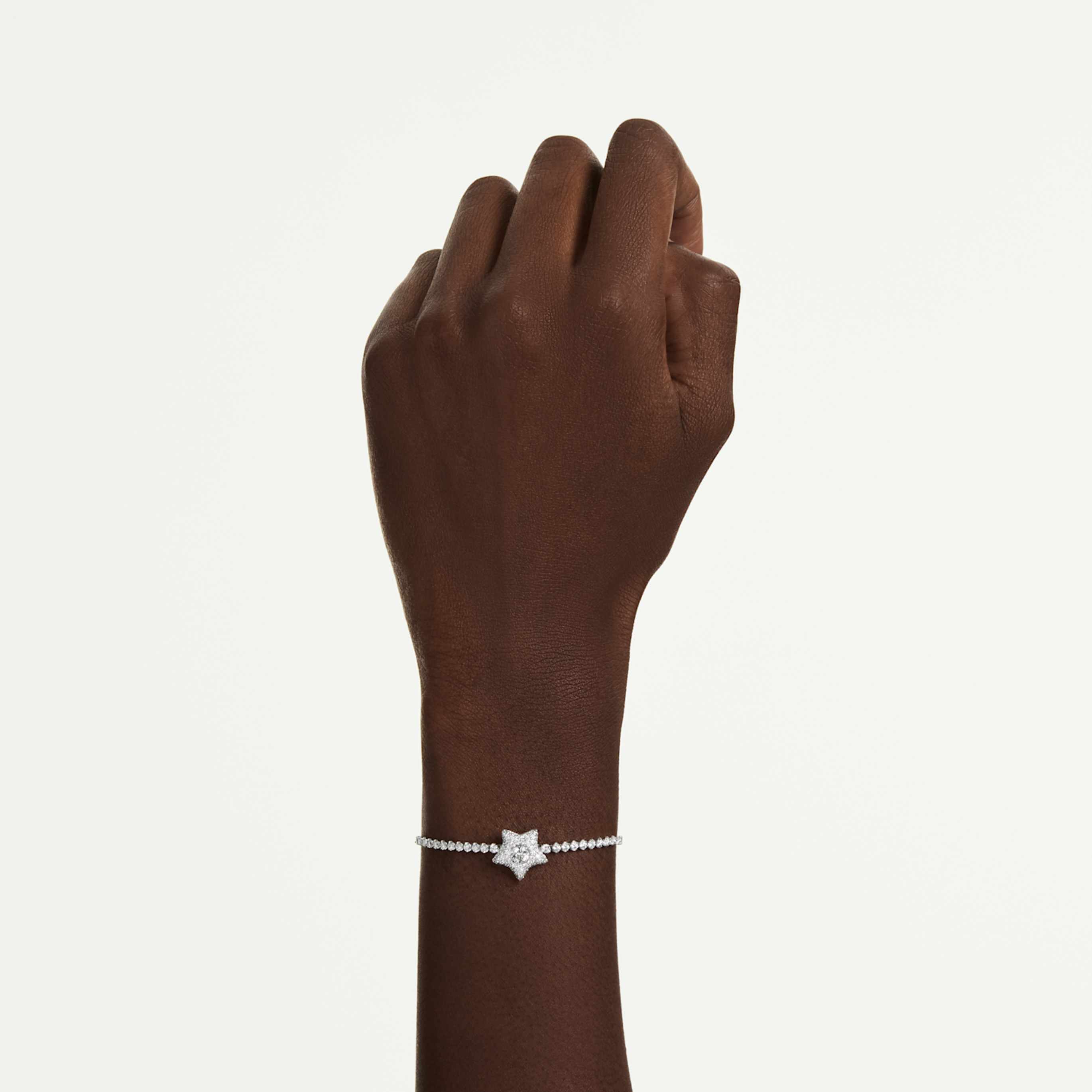 Swarovski Sublima bracelet Round cut, Star, White, Rhodium plated