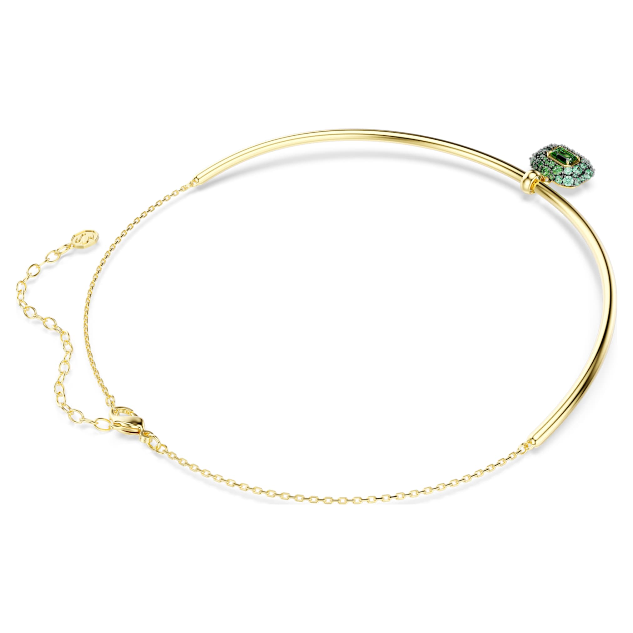 Swarovski Sublima choker Octagon cut, Green, 18K gold finish