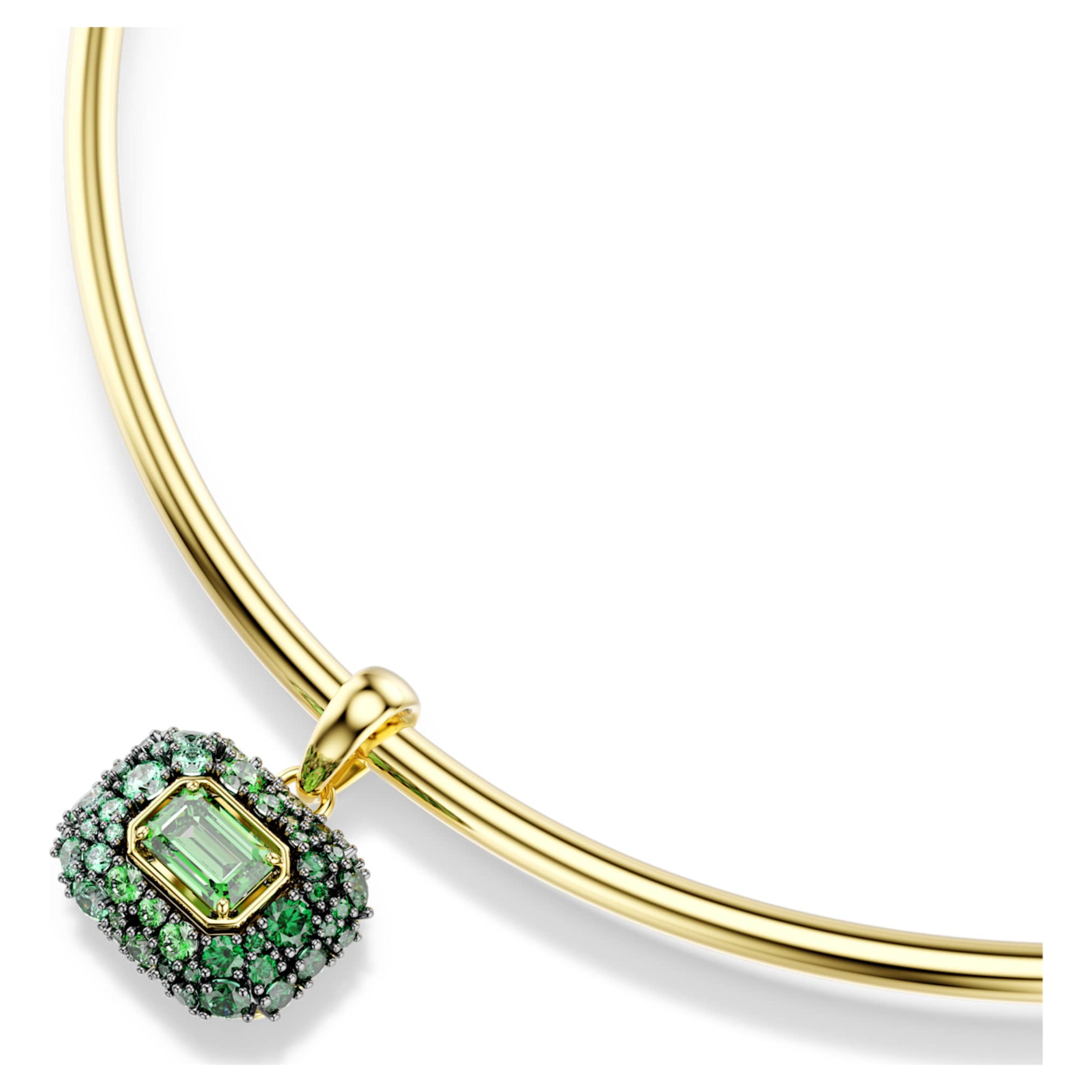 Swarovski Sublima choker Octagon cut, Green, 18K gold finish
