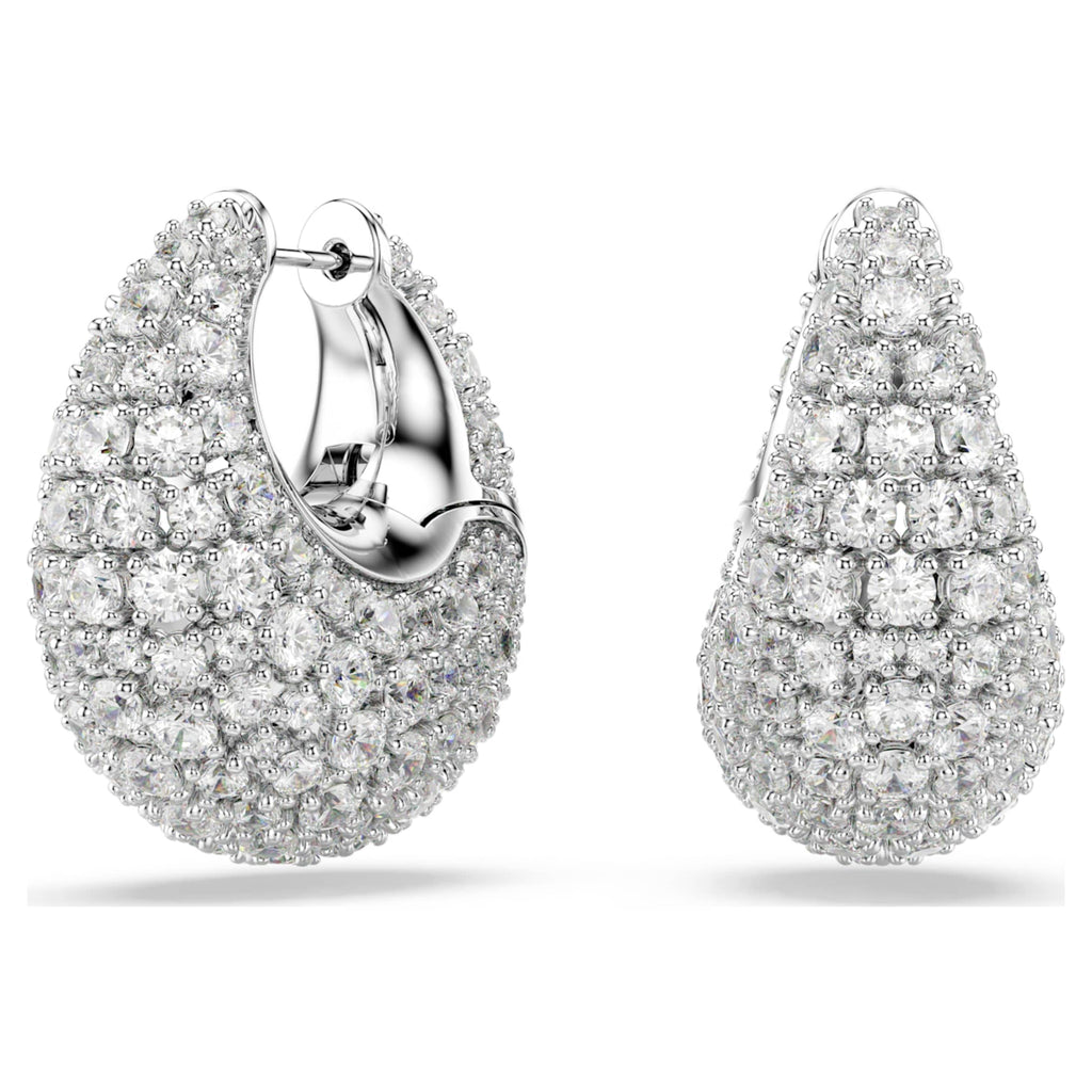 Swarovski Sublima earrings Large, White, Rhodium plated