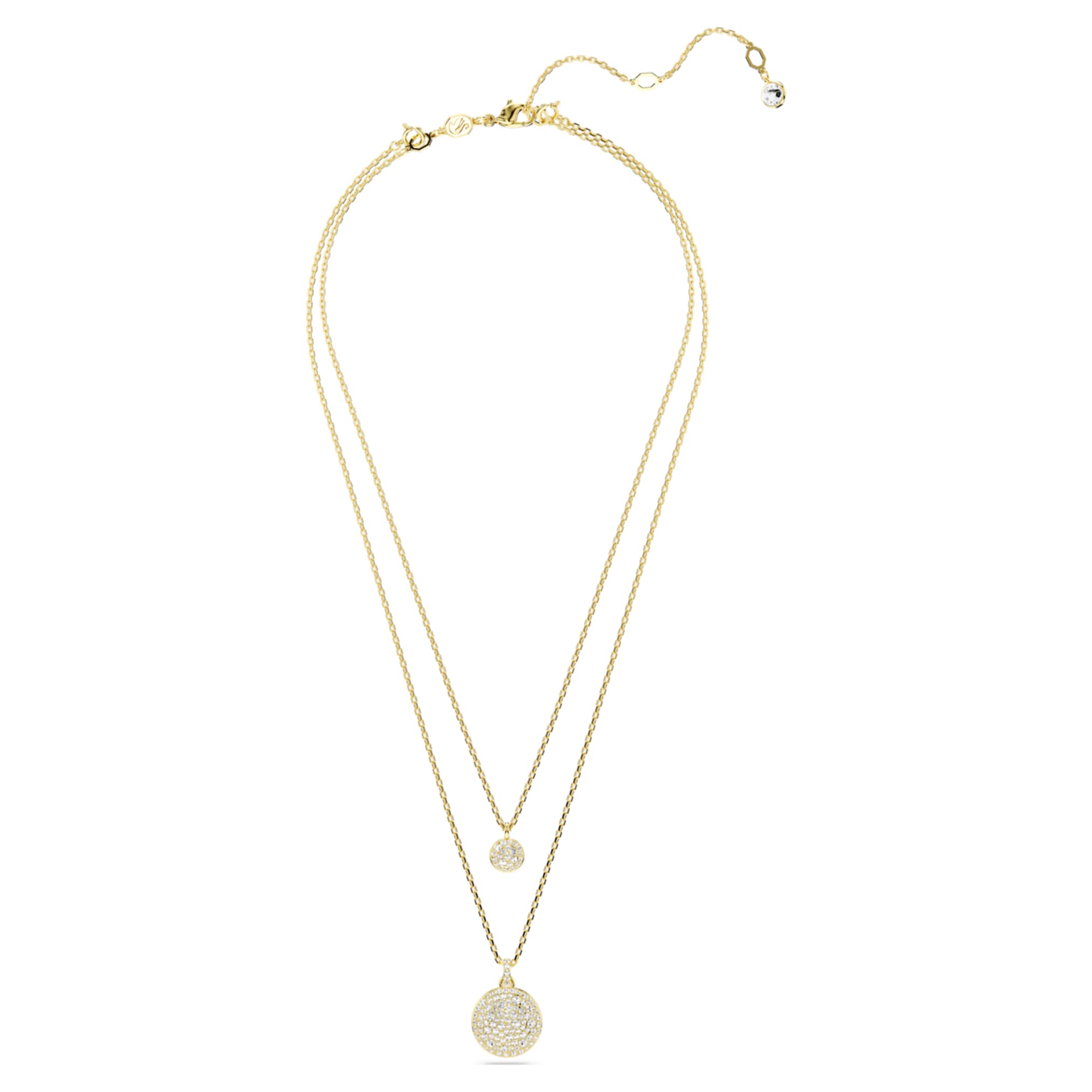 Swarovski Sublima layered pendant White, 18K gold finish