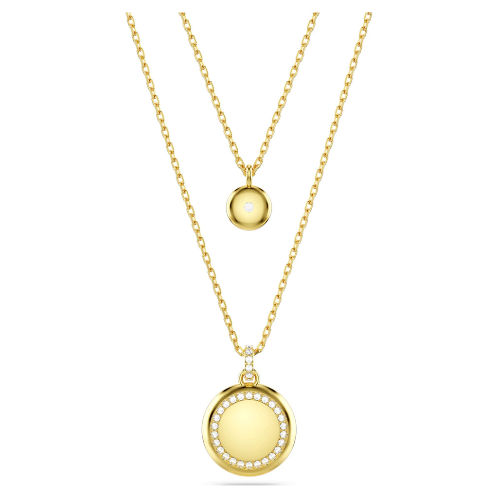 Swarovski Sublima layered pendant White, 18K gold finish