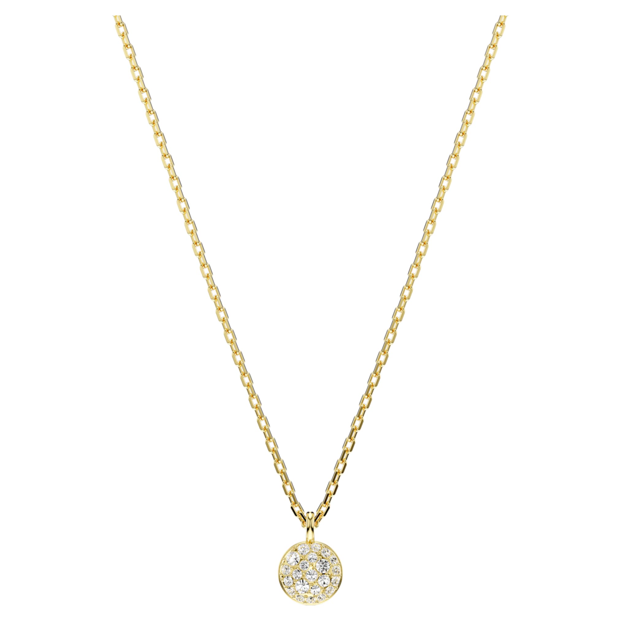 Swarovski Sublima layered pendant White, 18K gold finish