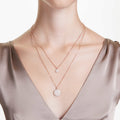 Swarovski Sublima layered pendant White, 18K rose gold finish