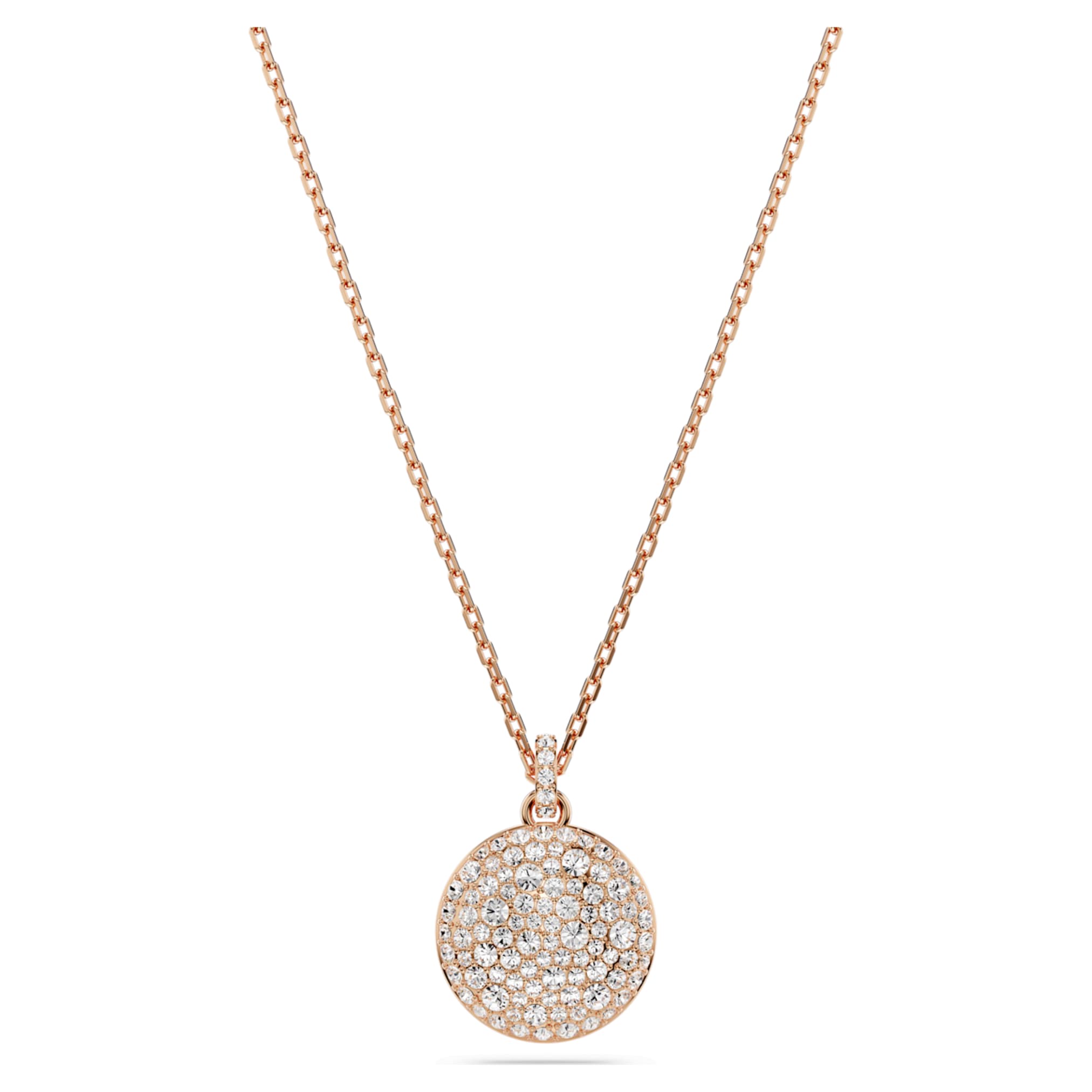 Swarovski Sublima layered pendant White, 18K rose gold finish