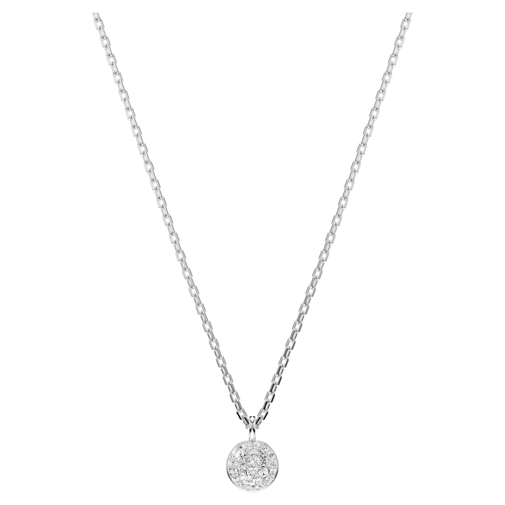 Swarovski Sublima layered pendant White, Rhodium plated