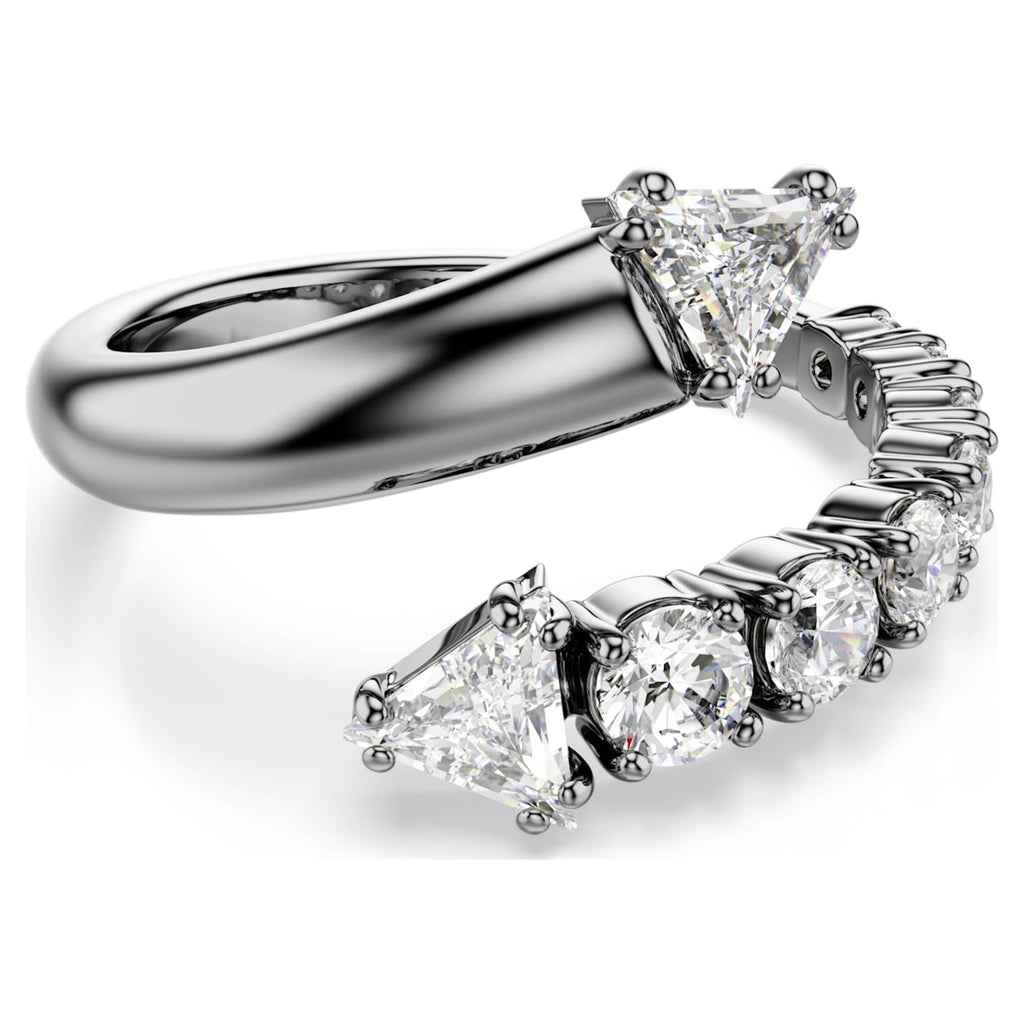 Swarovski Sublima open ring Mixed cuts, White, Ruthenium plated