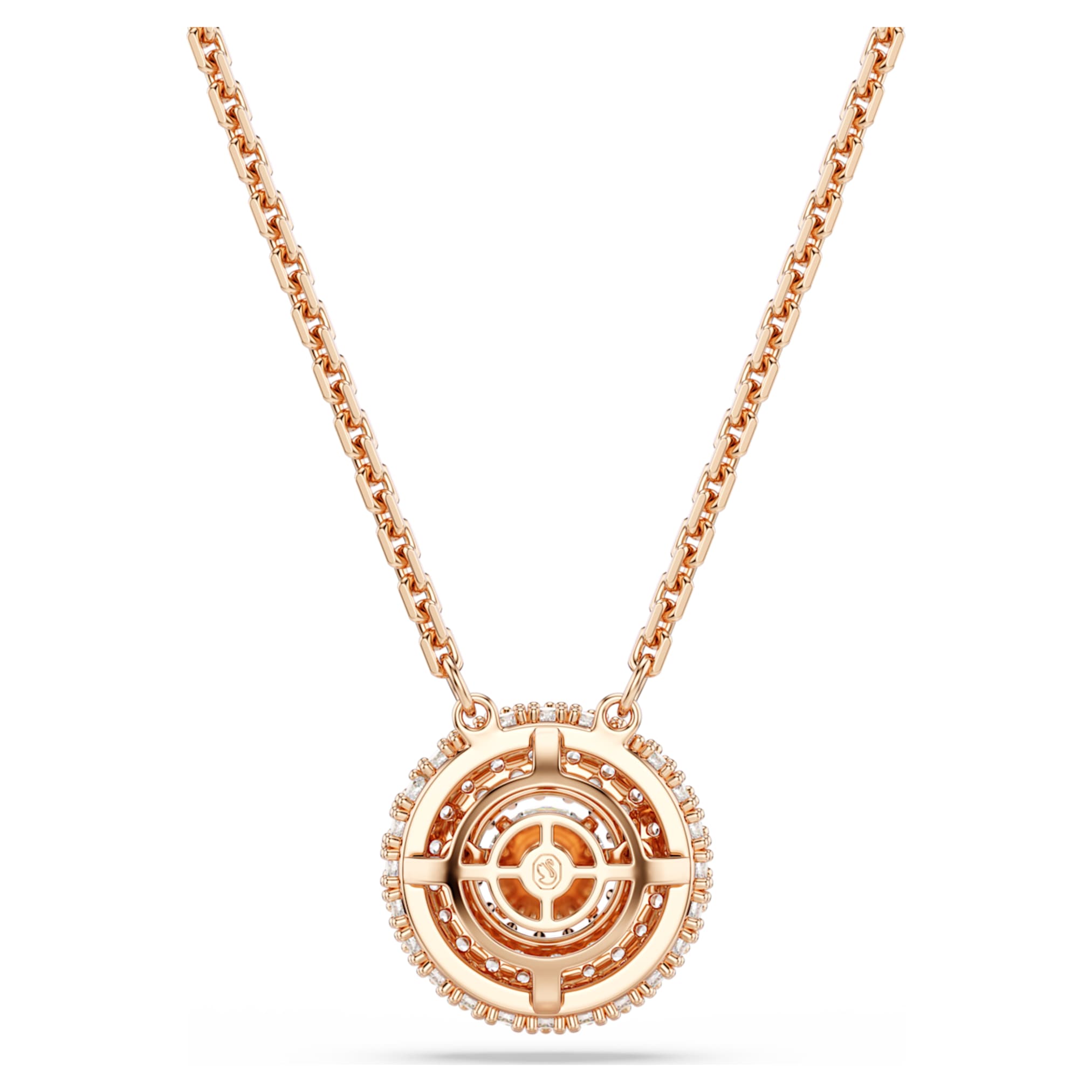 Swarovski Sublima pendant Round cut, White, 18K rose gold finish