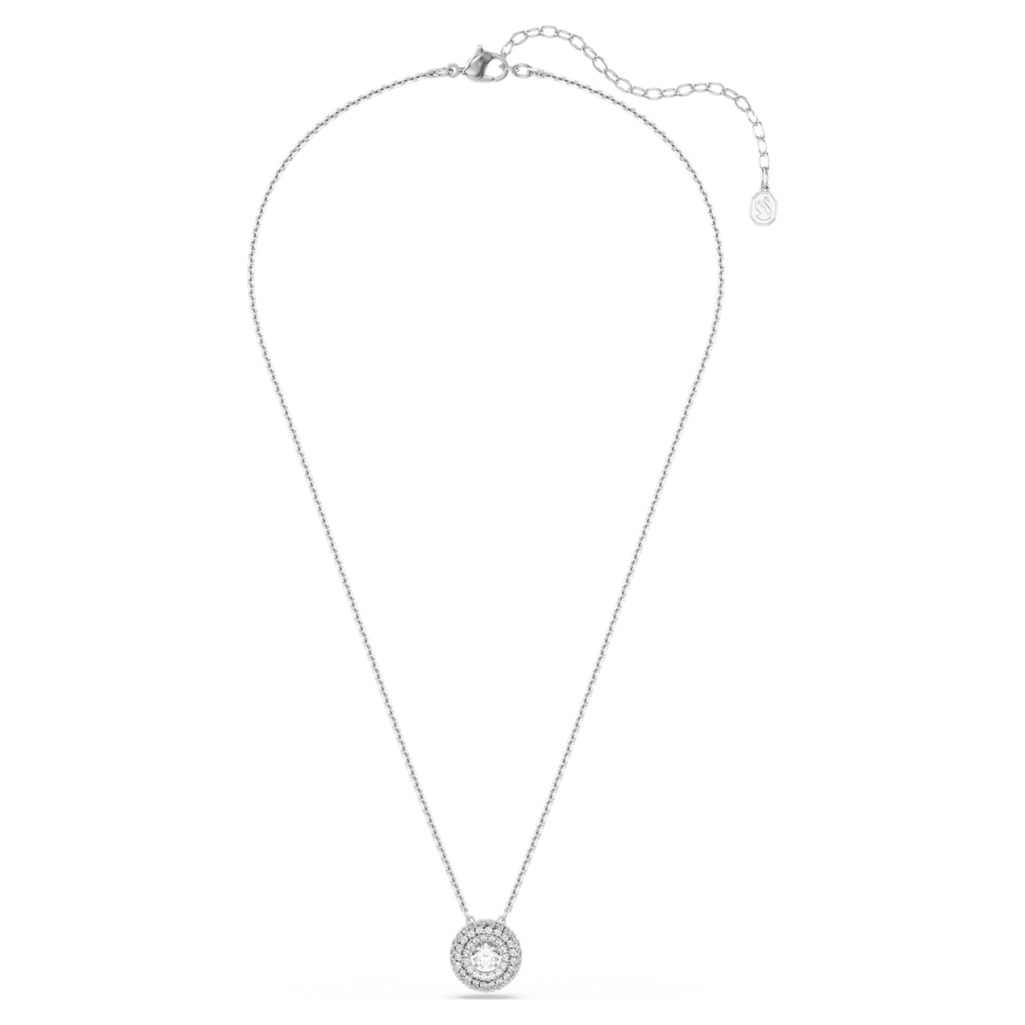 Swarovski Sublima pendant Round cut, White, Rhodium plated