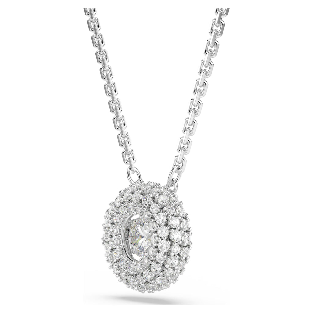 Swarovski Sublima pendant Round cut, White, Rhodium plated