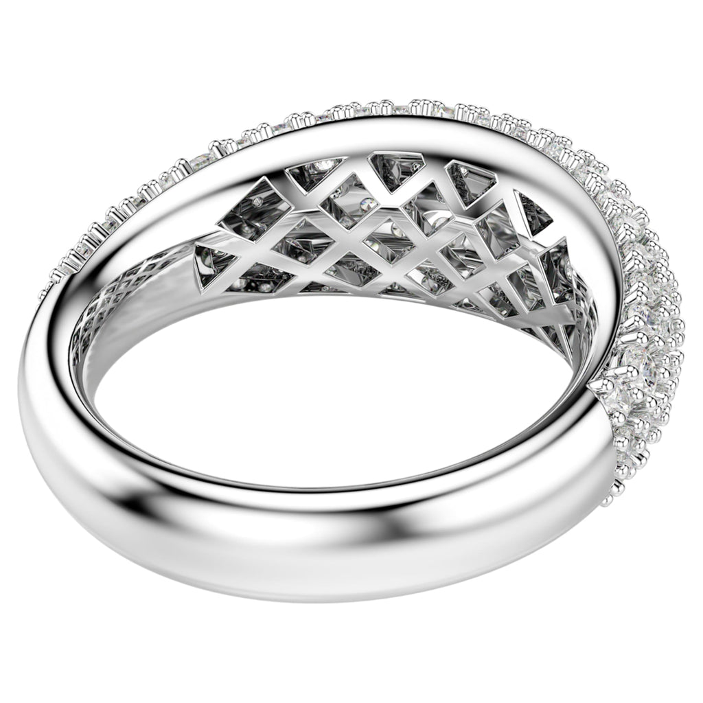 Swarovski Sublima ring White, Rhodium plated