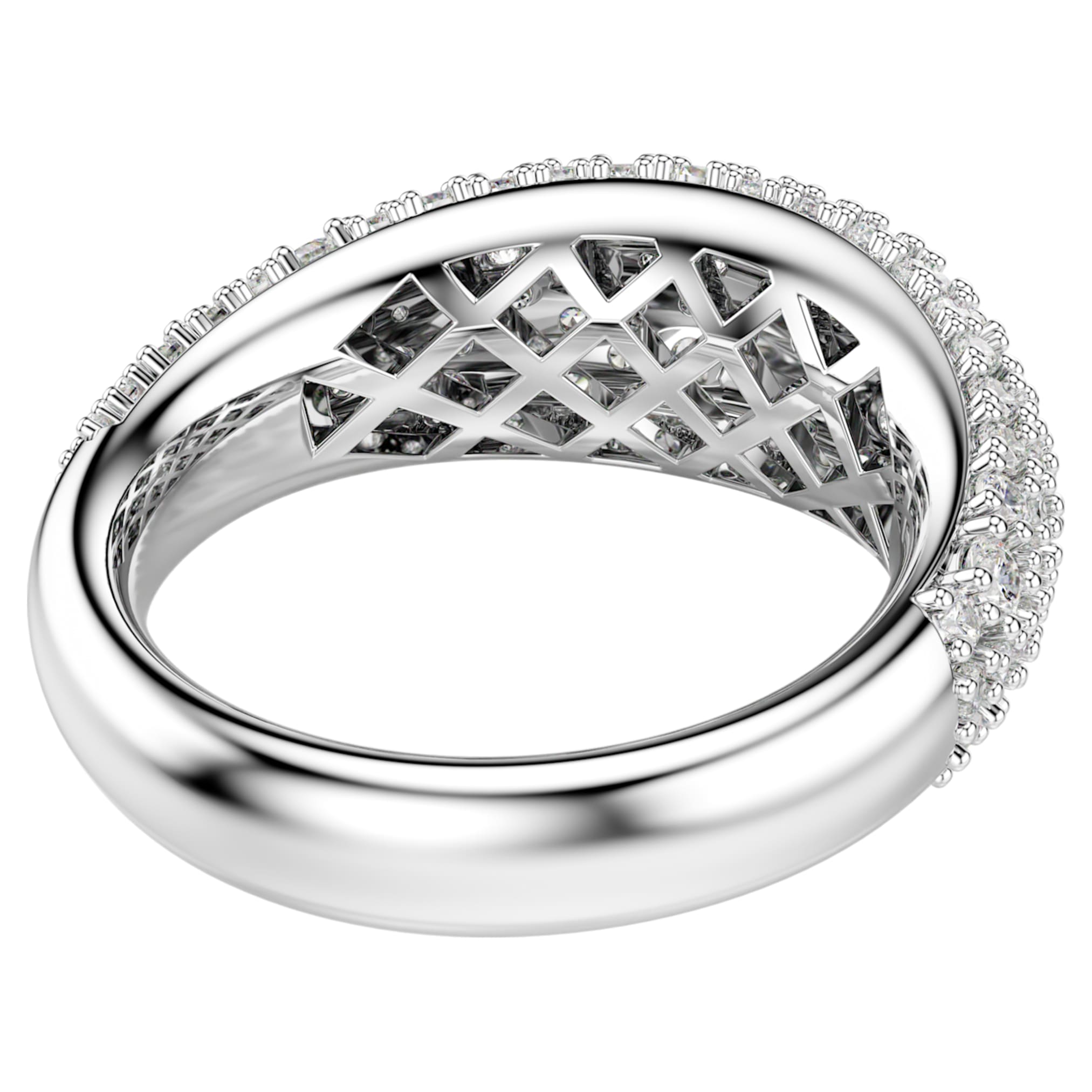 Swarovski Sublima ring White, Rhodium plated