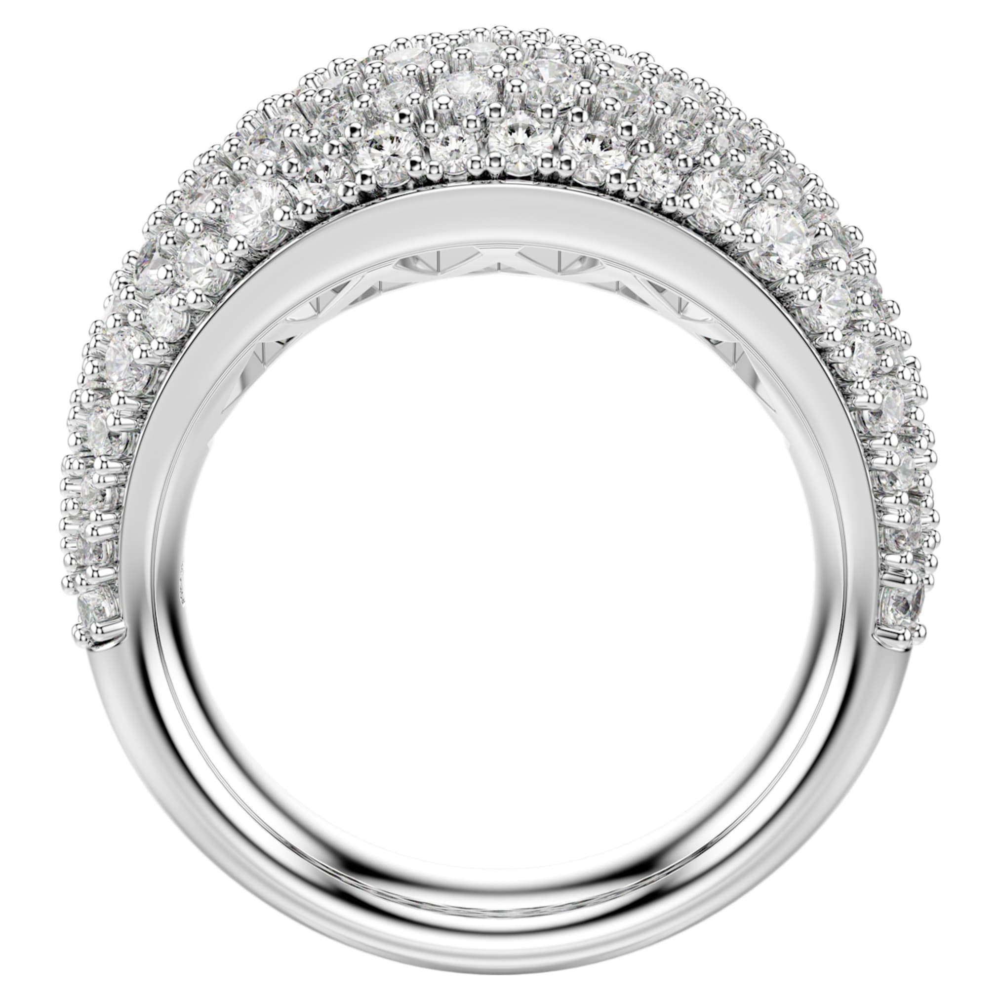 Swarovski Sublima ring White, Rhodium plated