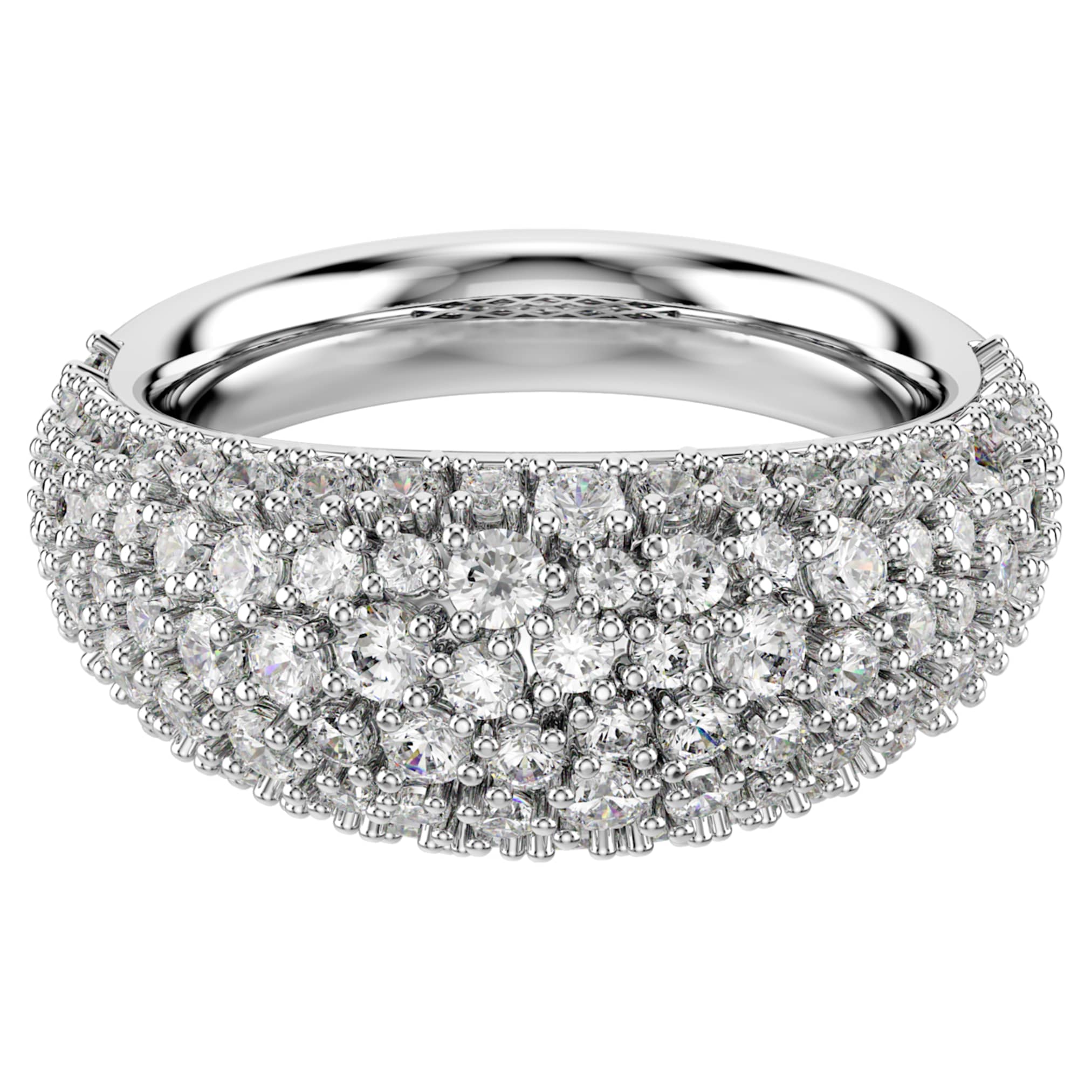 Swarovski Sublima ring White, Rhodium plated