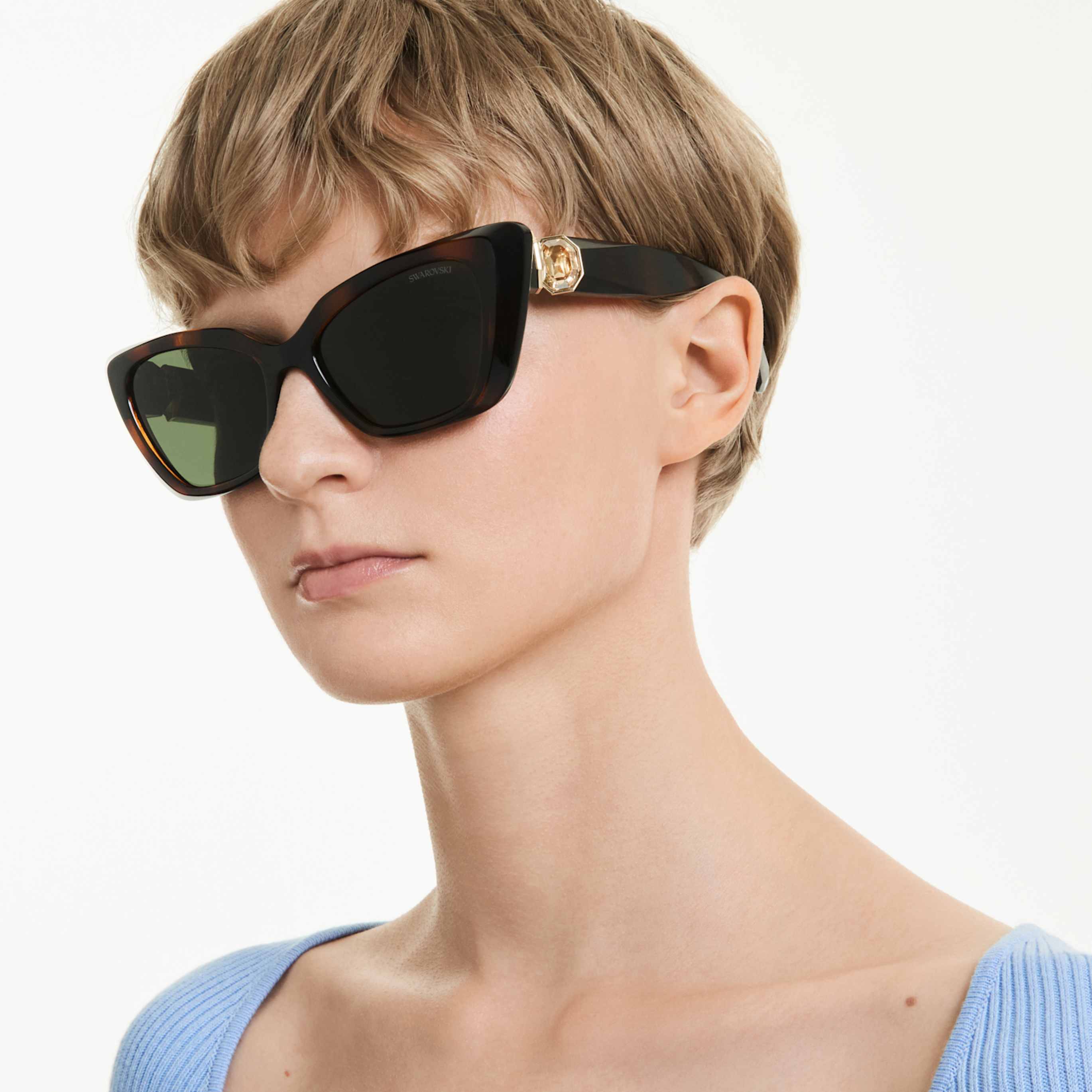 Swarovski Sunglasses Cat-eye shape, SK6047, Black