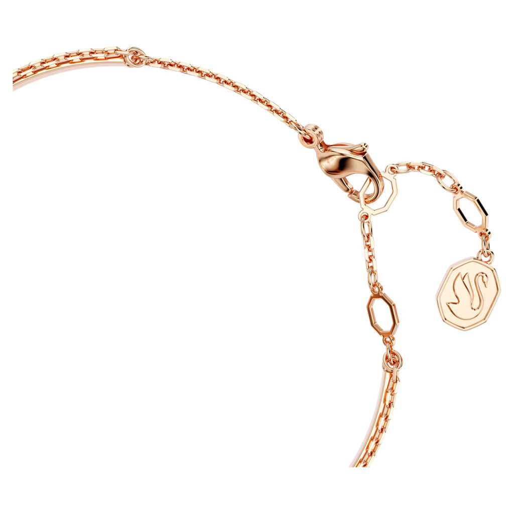 Swarovski Swan bangle Swan, Black, 18K rose gold finish