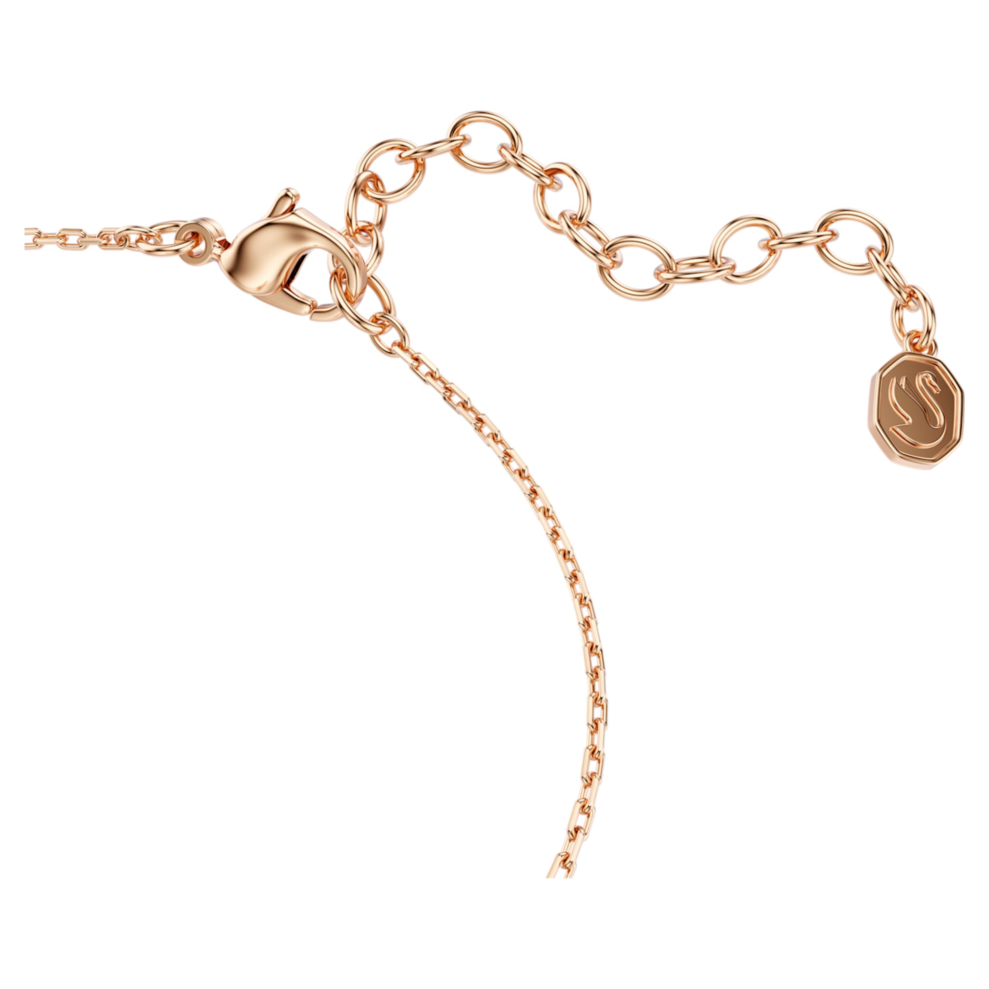 Swarovski Swan bracelet Mixed cuts, Swan, White, 18K rose gold finish