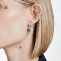 Swarovski Swan drop earrings Swan, Black, Mixed metal finish