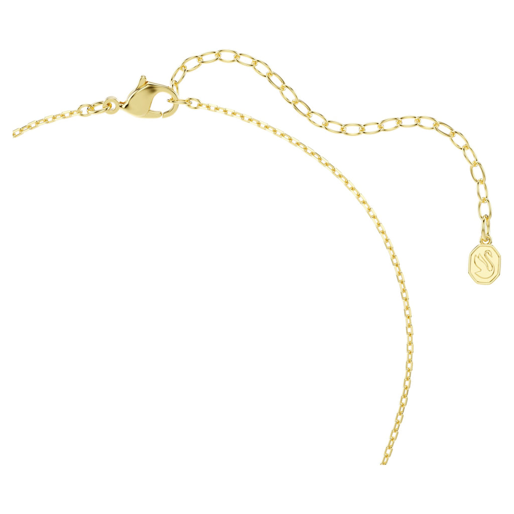 Swarovski Swan pendant Mixed cuts, Swan, White, 18K gold finish