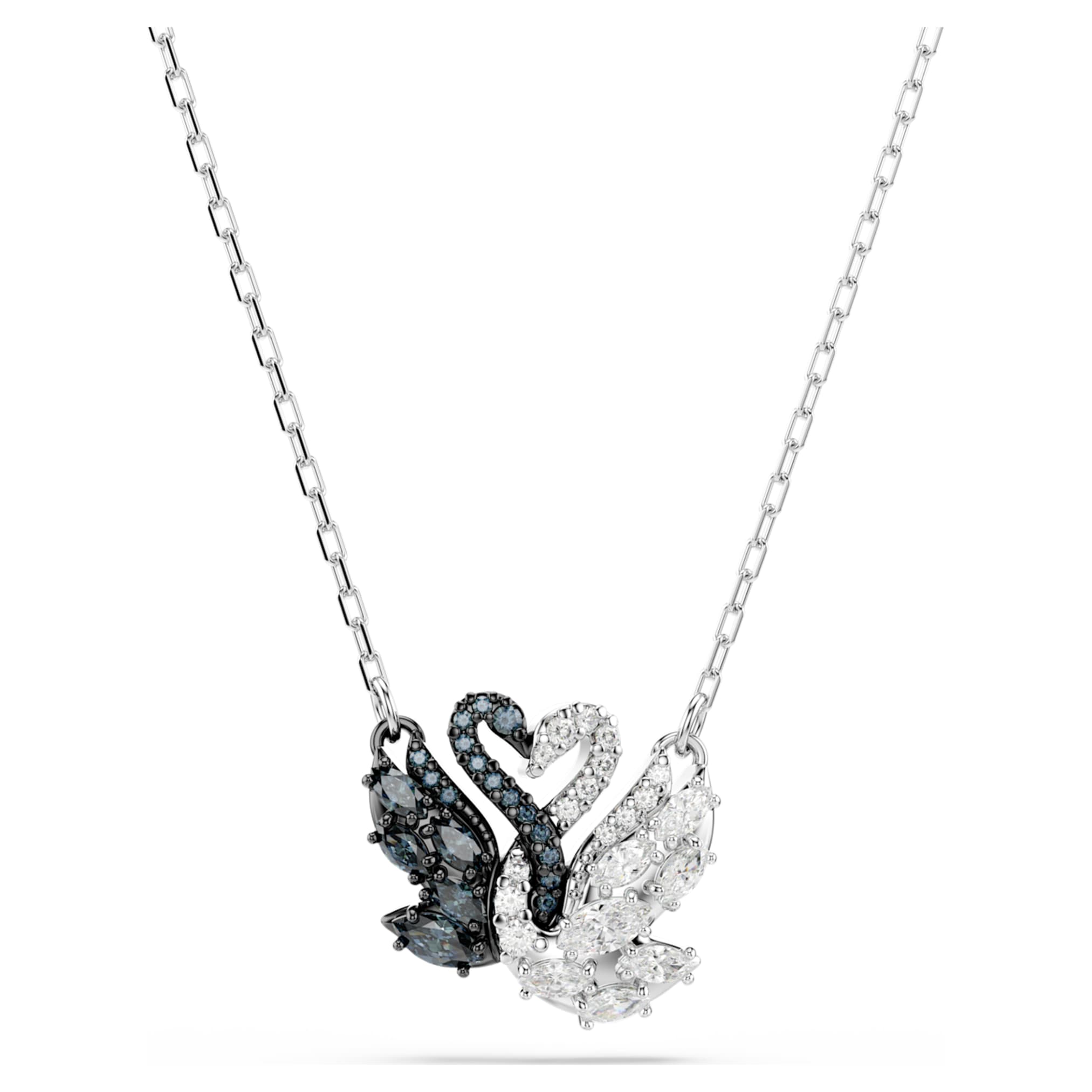 Swarovski Swan pendant Swan, Black, Mixed metal finish