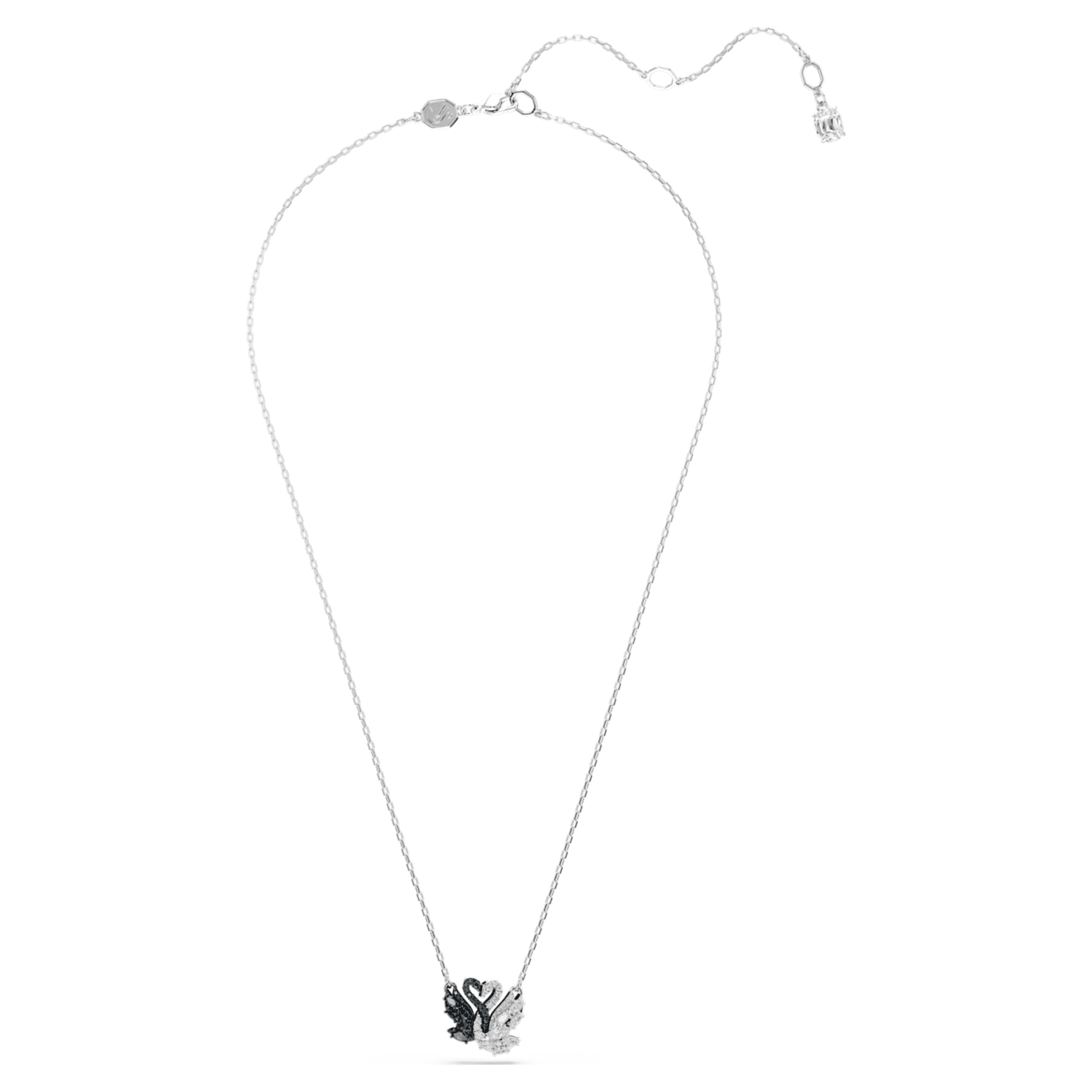 Swarovski Swan pendant Swan, Black, Mixed metal finish