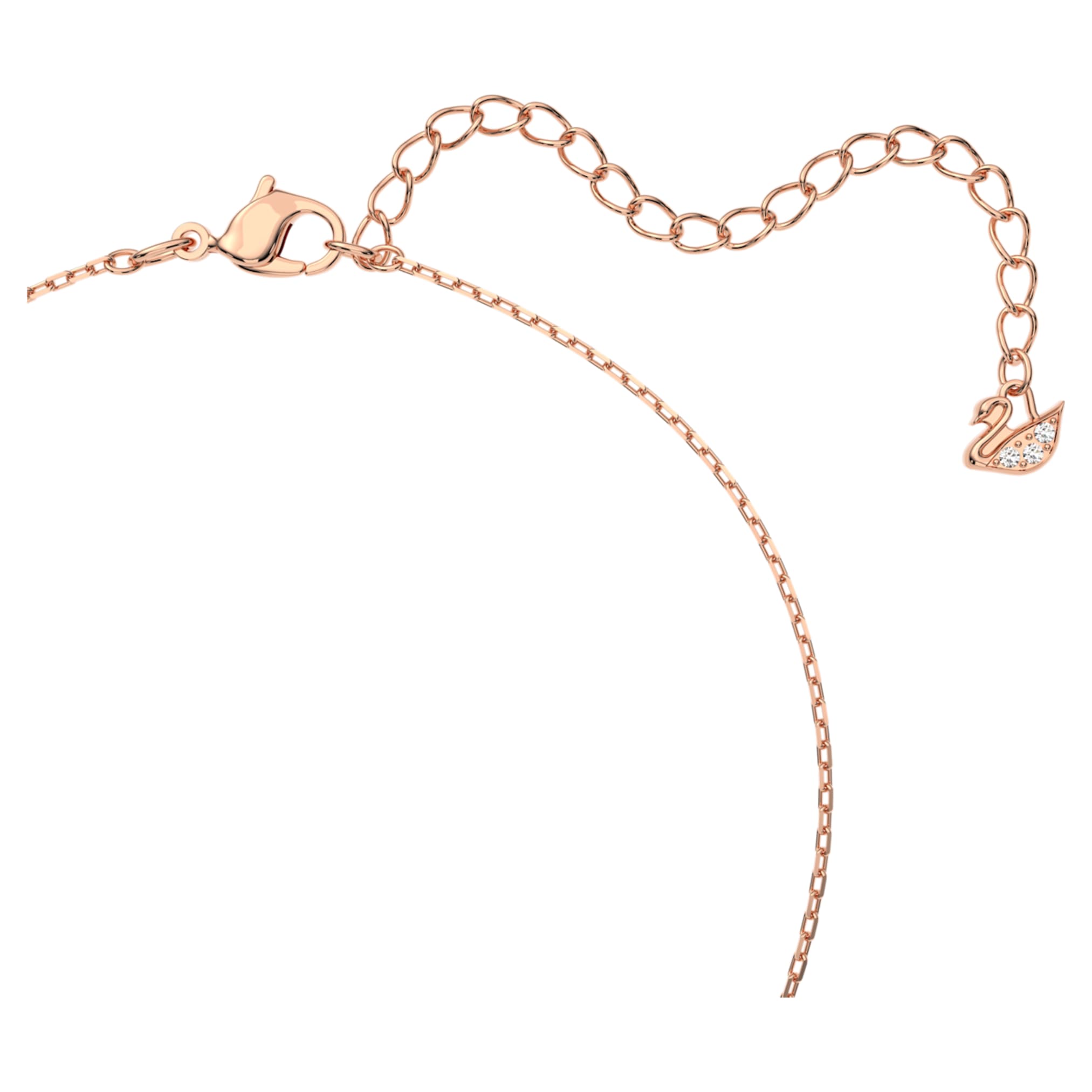Swarovski Swan pendant Swan, Pink, 18K rose gold finish