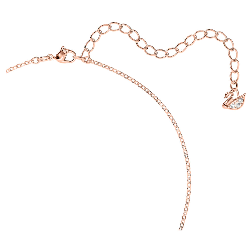 Swarovski Swan pendant Swan, Small, Black, 18K rose gold finish