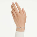 Swarovski Symbolica bangle Pavé, Horse shoe, White, 18K rose gold finish